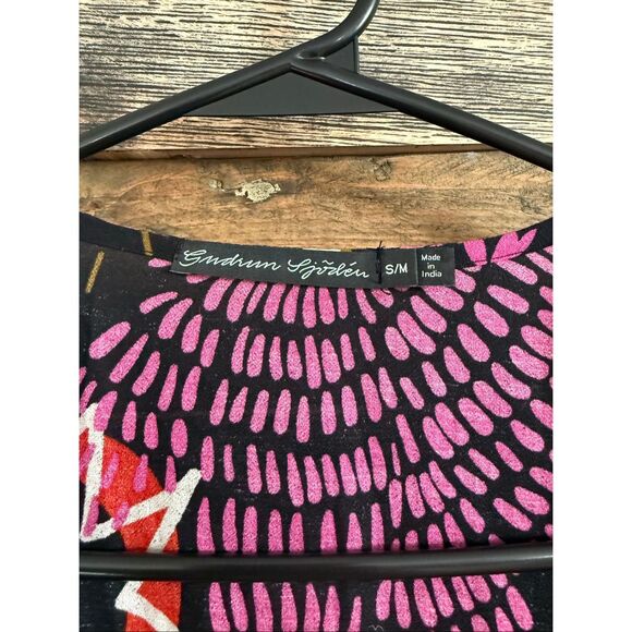 Gudrun Sjödén women's cotton kimono duster multicolor floral pattern size S/M - Picture 3 of 8